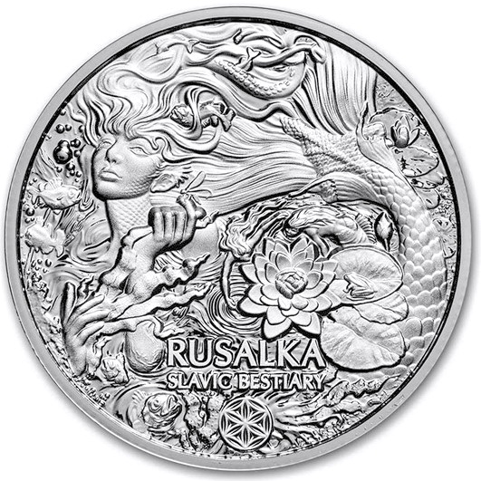 Срібна монета 2oz Русалка Слов'янський Бестіарій 1000 франків КФА 2022 Камерун (31564080) 1