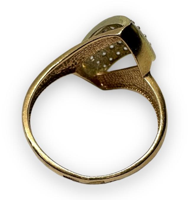 Кольцо из красного и белого золота с цирконием (29847330) 2