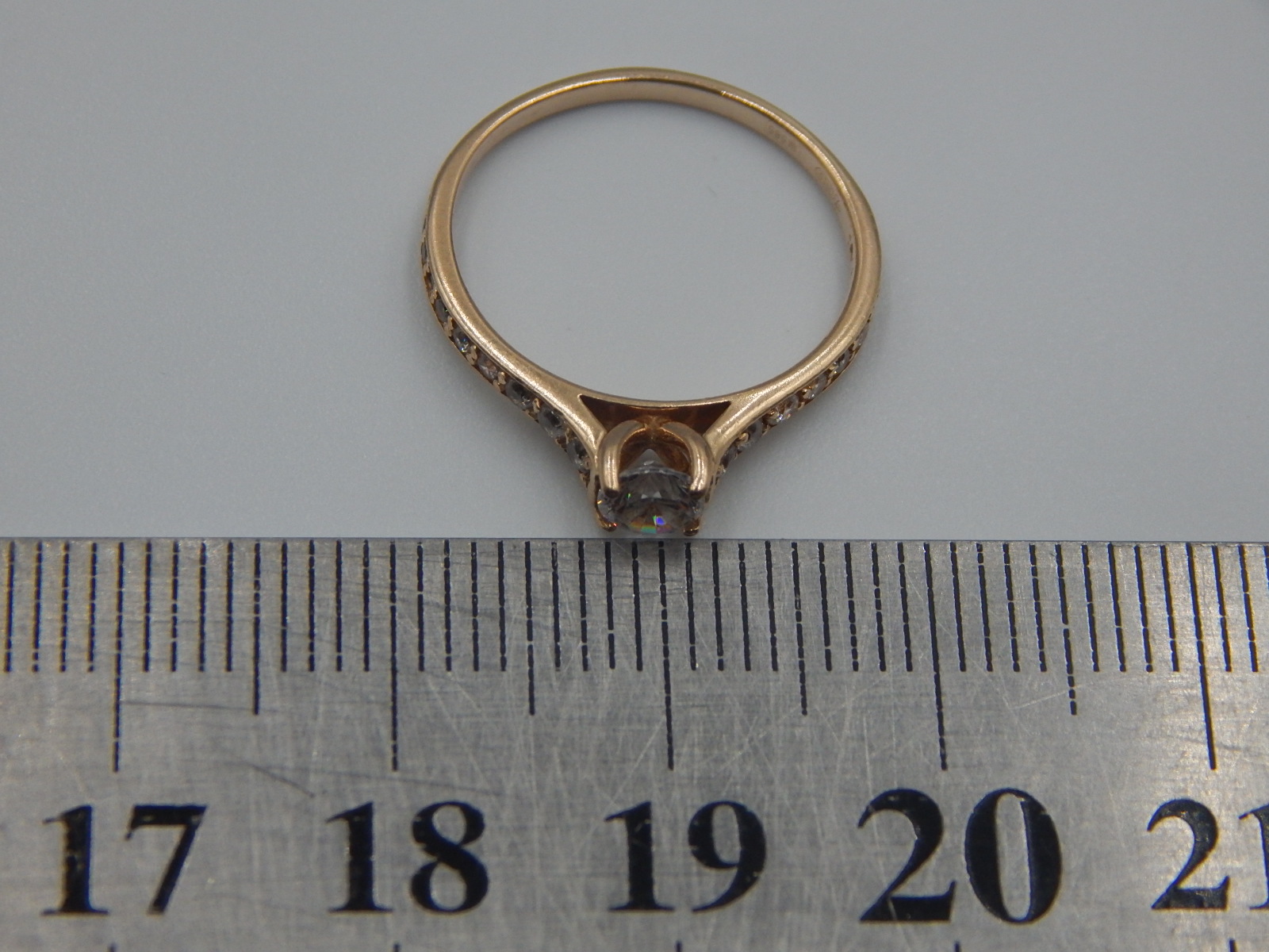 Кольцо из красного золота с цирконием (33275343)  3