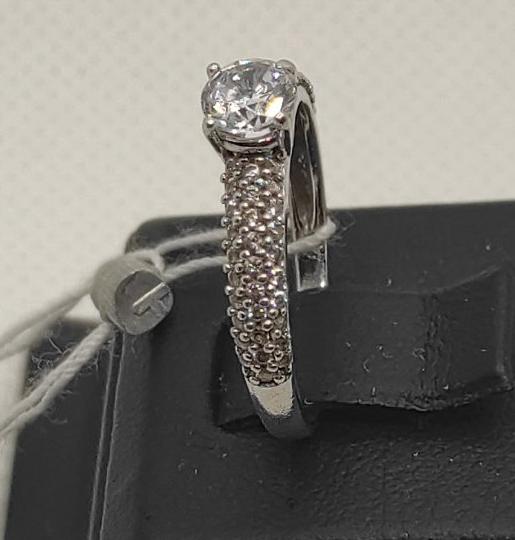 Серебряное кольцо с цирконием (32414632) 2