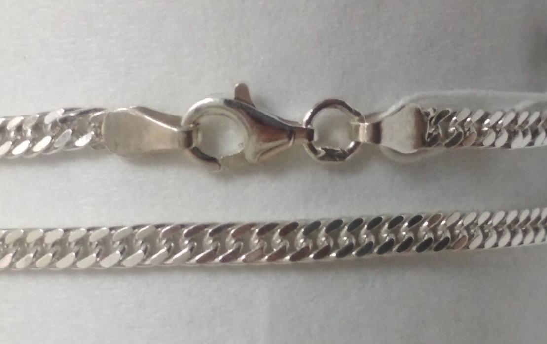 Серебряная цепь с плетением панцирное (30554899) 0