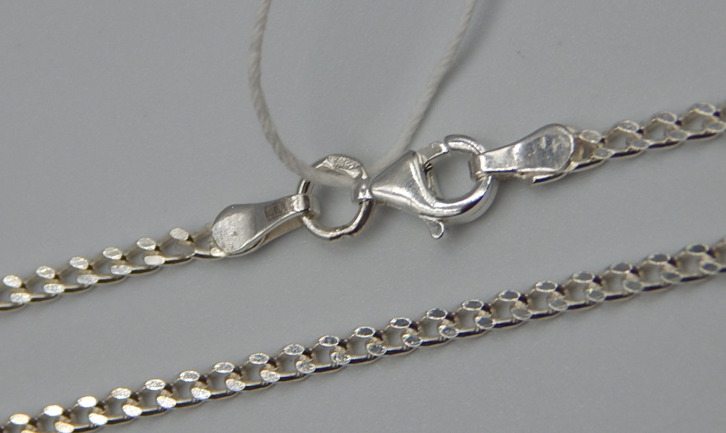 Серебряная цепь с плетением панцирное (32433406) 0
