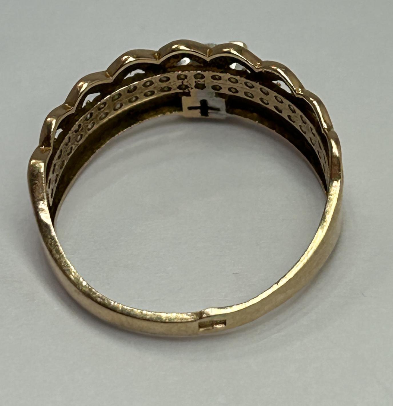 Кольцо из красного и белого золота с цирконием (33807931)  2