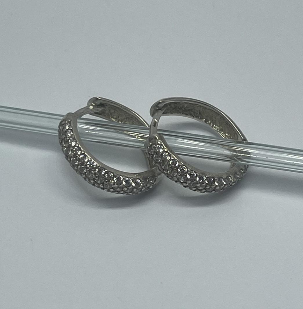 Срібні сережки з цирконієм (33806340) 1