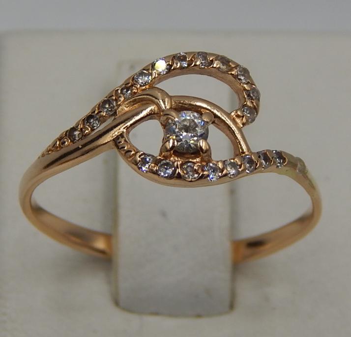 Кольцо из красного золота с цирконием (30539249) 0
