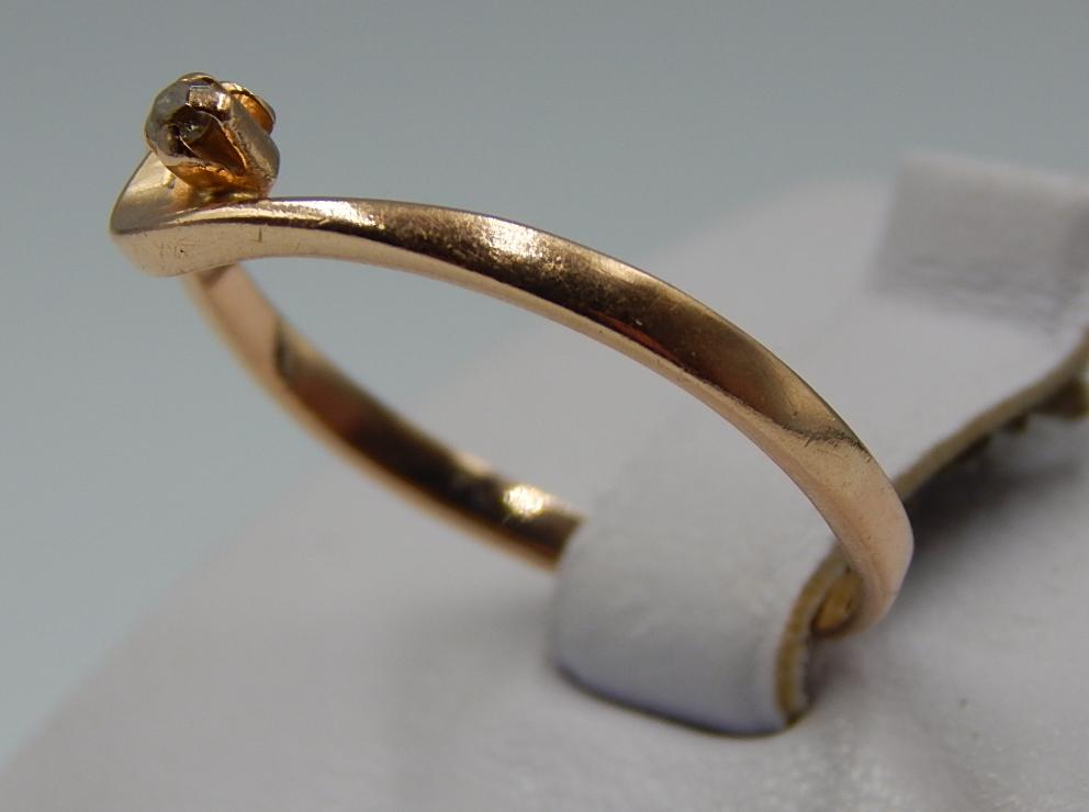 Кольцо из красного и белого золота с цирконием (32420957)  1