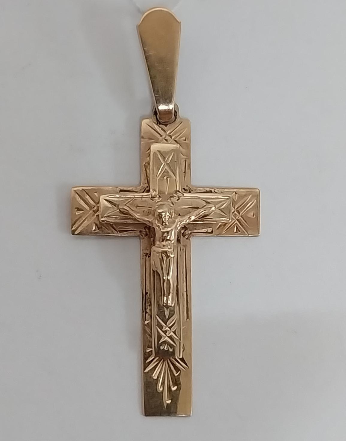 Підвіс-хрест з червоного золота (33730856) 0