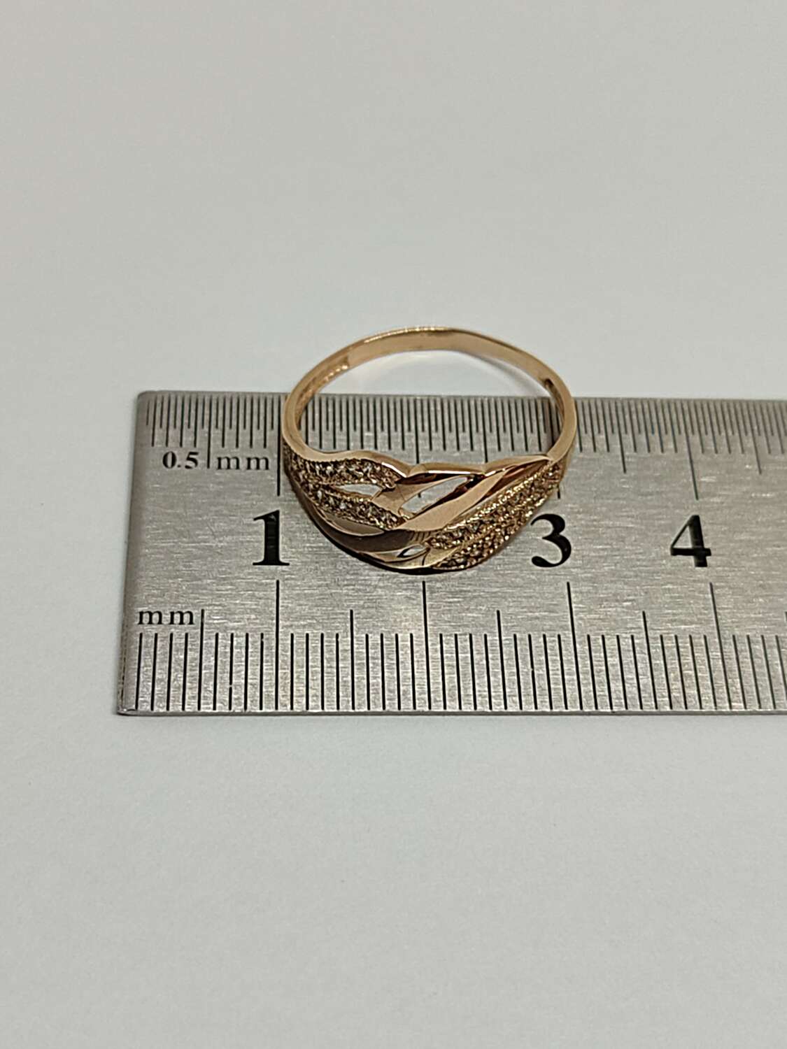 Кольцо из красного золота с цирконием (33813242) 4