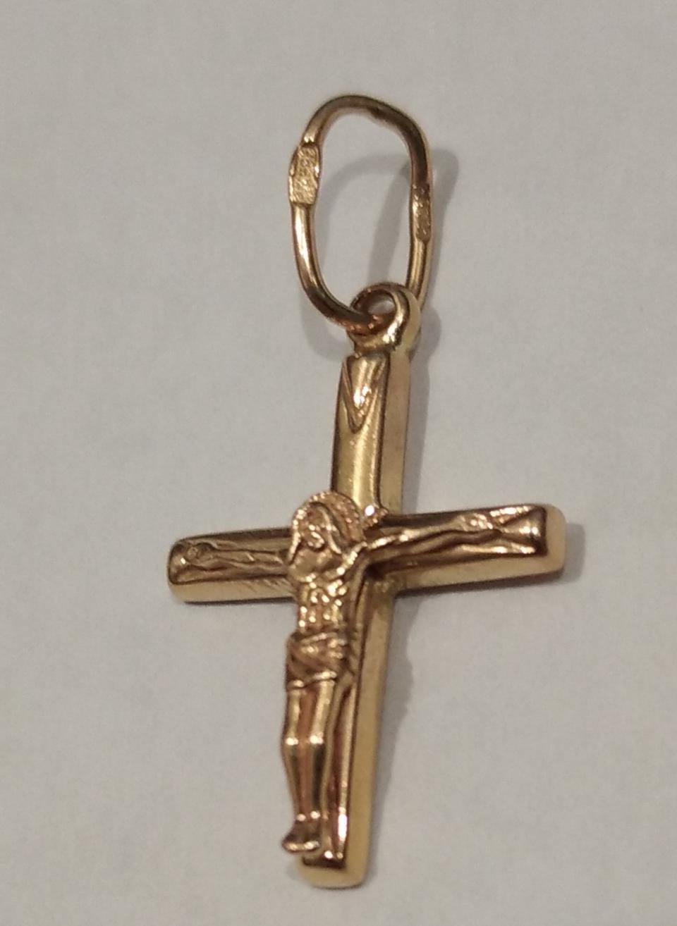 Підвіс-хрест з червоного золота (32291015) 0