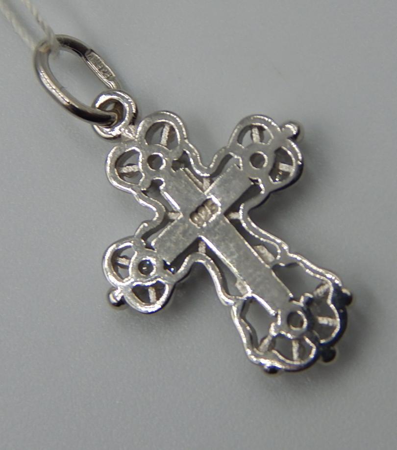 Срібний підвіс-хрест з цирконієм (33275989) 1