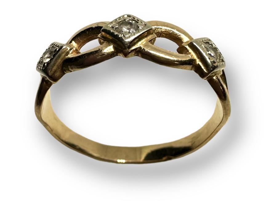 Кольцо из красного и белого золота с цирконием (29999368)  2