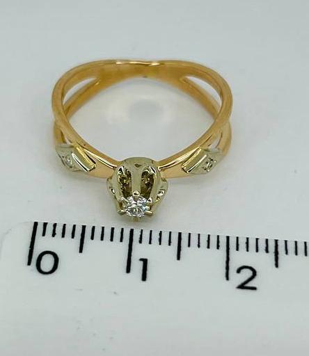 Кольцо из красного и белого золота с бриллиантом (-ми) (32092021) 1