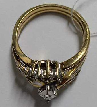 Кольцо из красного и белого золота с бриллиантом (-ми) (27417288) 5