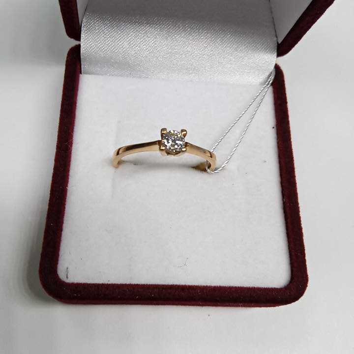 Кольцо из красного золота с бриллиантом (-ми) (27418275) 1