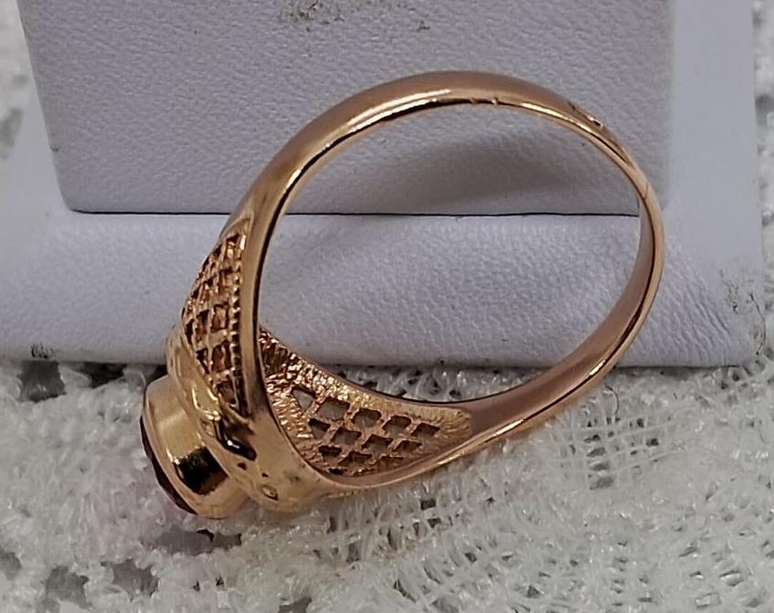 Кольцо из красного золота с корундом (32858019)  4