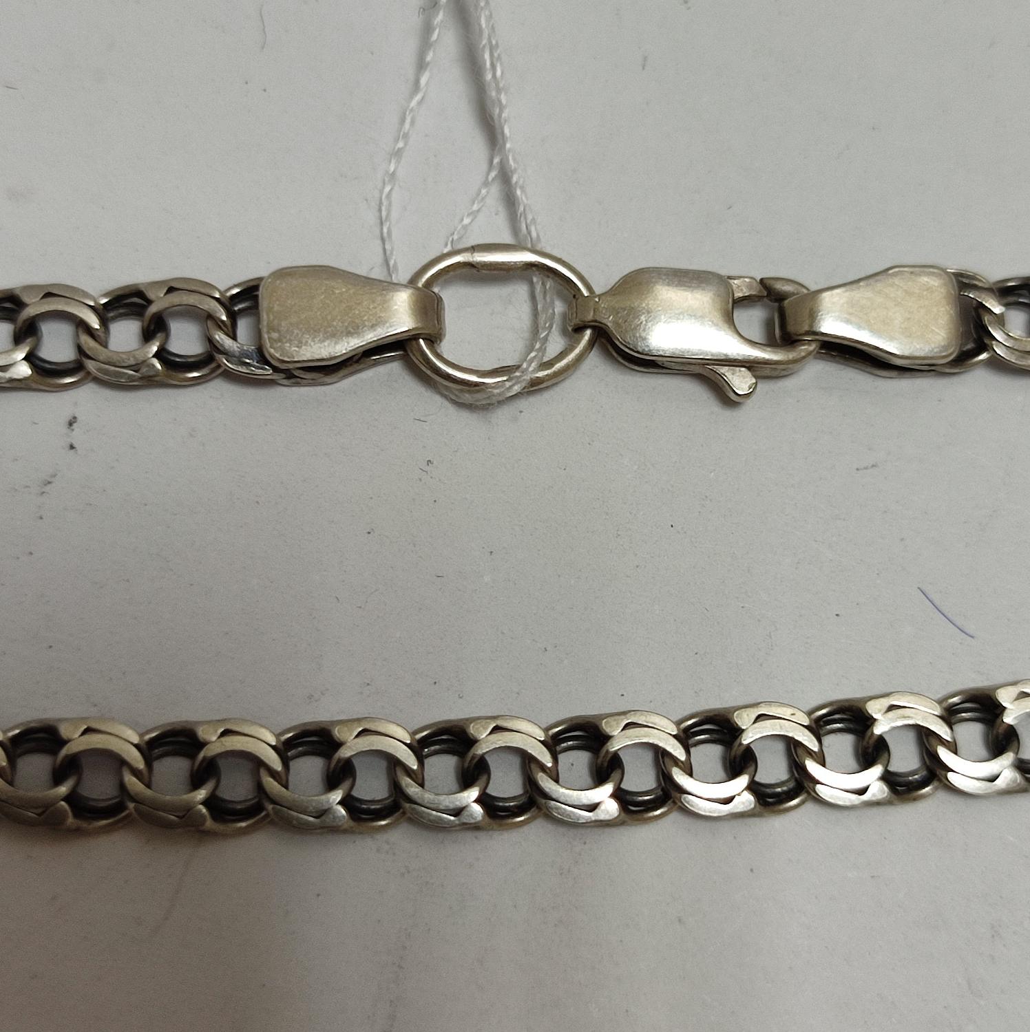 Серебряная цепь с плетением Бисмарк (33806458) 0