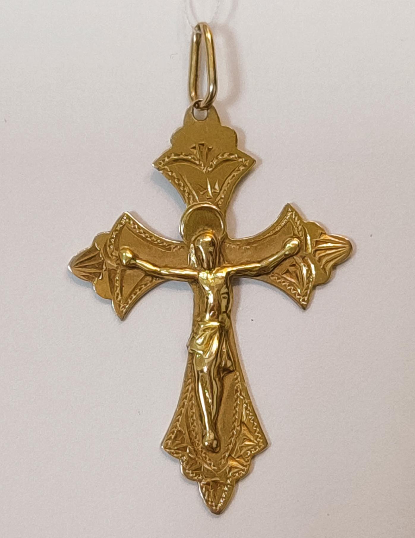 Підвіс-хрест з червоного золота (33865648) 0