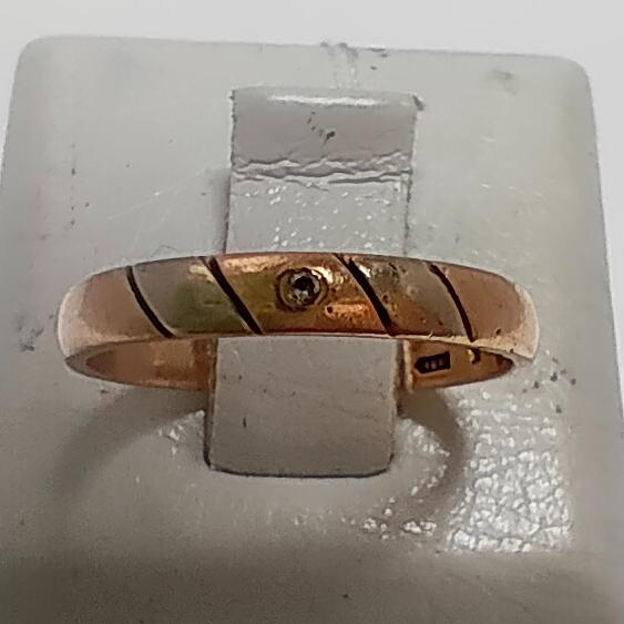 Кольцо из красного и белого золота с бриллиантом (-ми) (31874312) 0