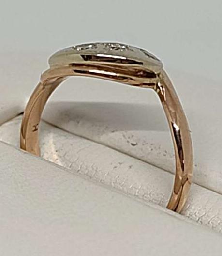 Кольцо из красного и белого золота с бриллиантом (-ми) (30800394) 1