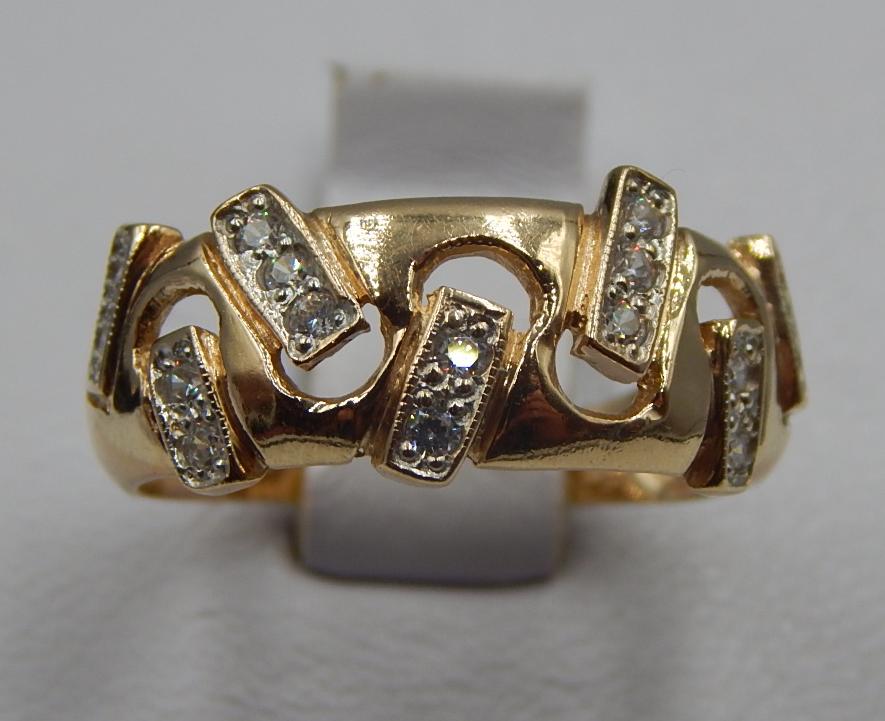 Кольцо из красного и белого золота с цирконием (31770334) 0