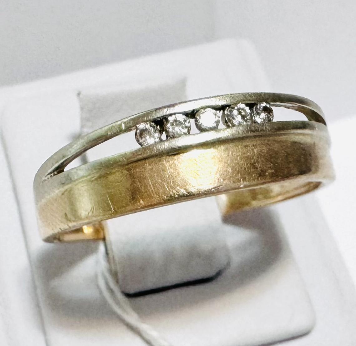 Кольцо из красного и белого золота с цирконием (33210304) 1