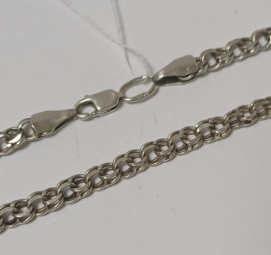 Серебряная цепь с плетением Бисмарк (33806265) 0