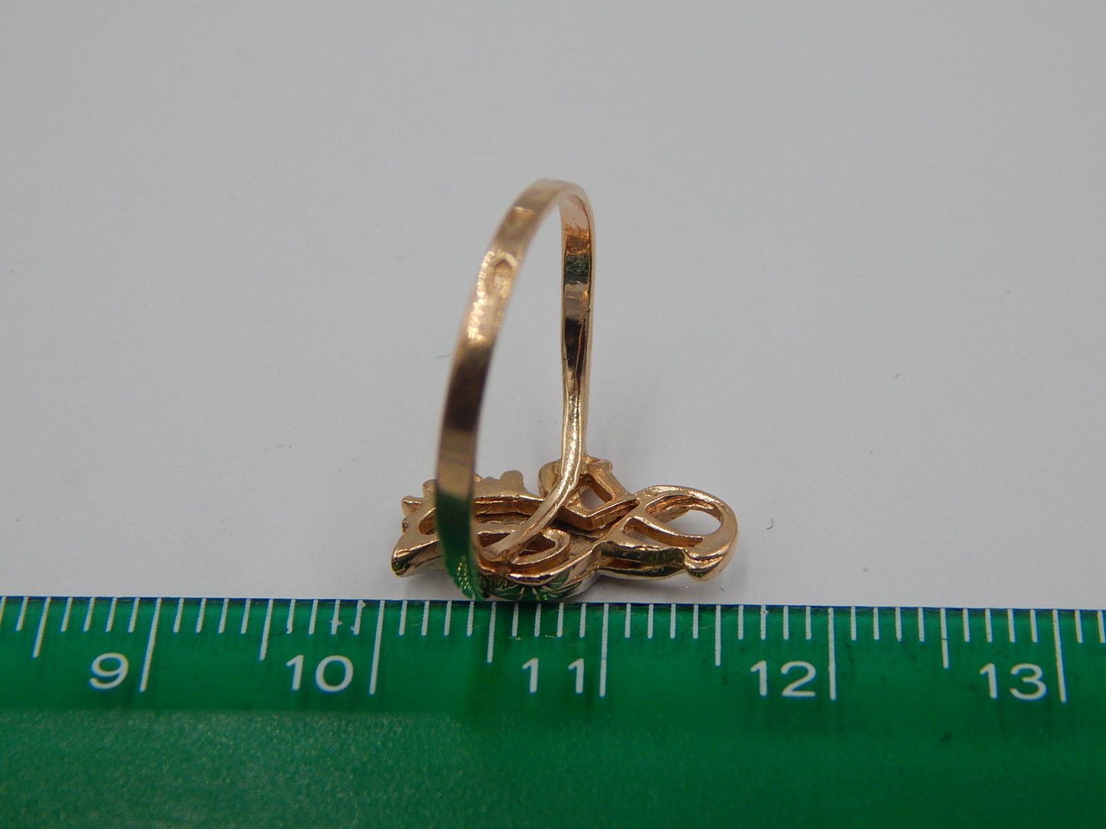 Кольцо из красного и белого золота с цирконием (33678767) 6