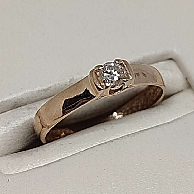 Кольцо из красного золота с бриллиантом (-ми) (33021320)  0