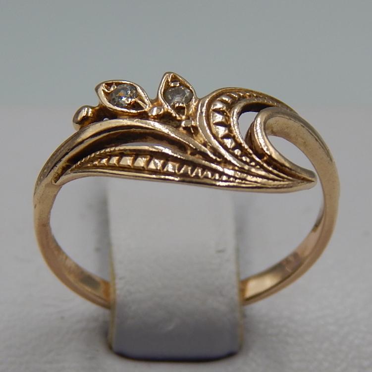 Кольцо из красного золота с цирконием (33683568) 0