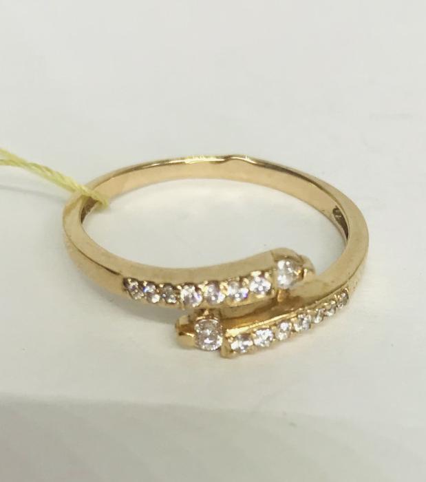 Кольцо из красного золота с цирконием (29148234) 2