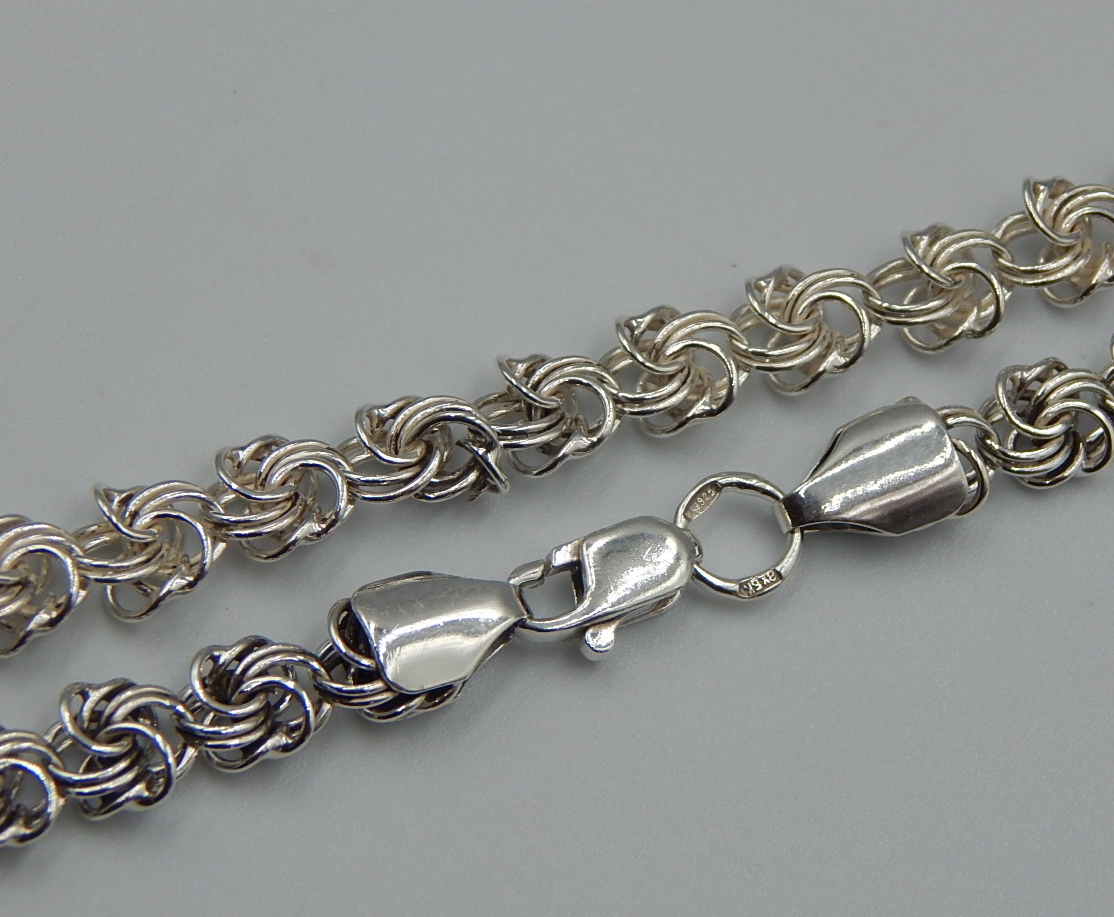 Серебряная цепь с плетением Розочка (32113600) 0