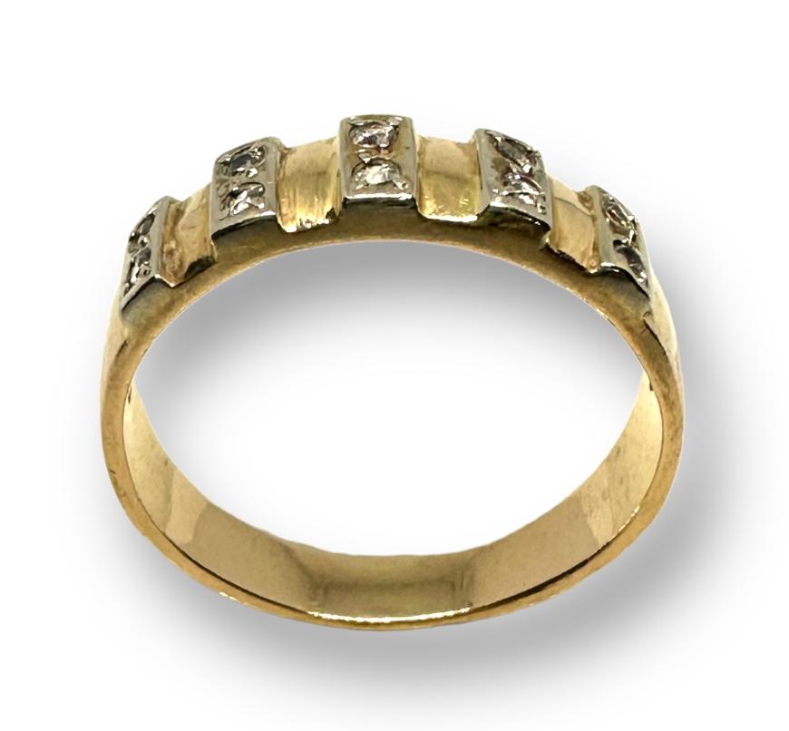 Кольцо из красного и белого золота с цирконием (29485132) 1