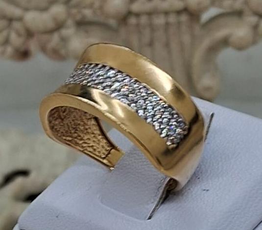 Кольцо из желтого золота с цирконием (32709109) 3