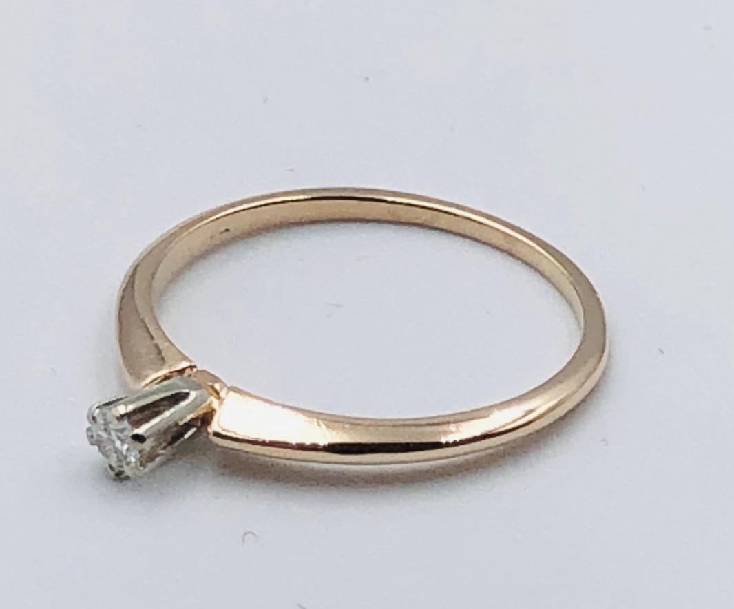 Кольцо из красного и белого золота с бриллиантом (-ми) (33792618)  1