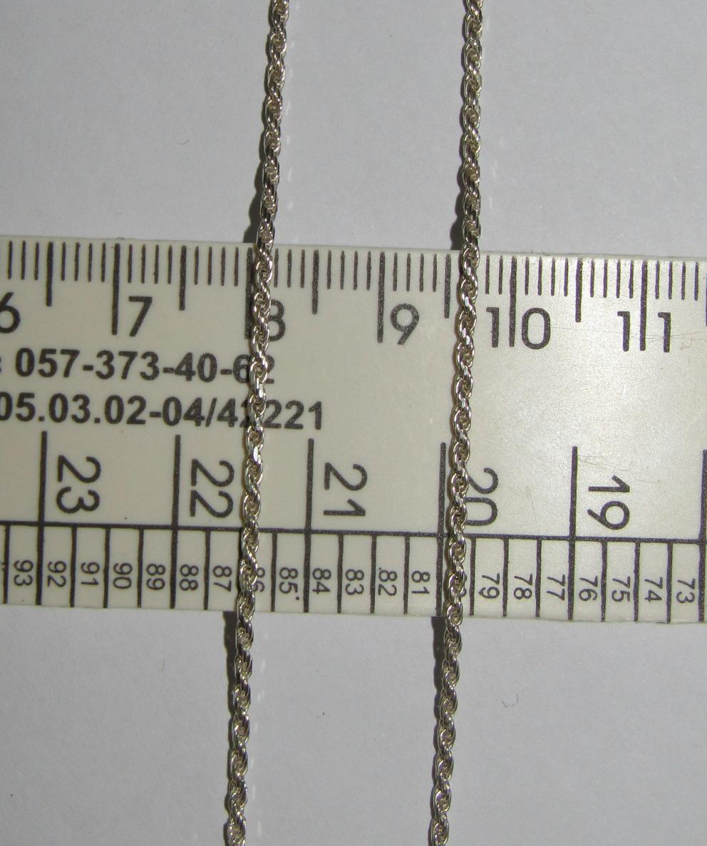 Серебряная цепь с плетением Веревочка (28954178) 1