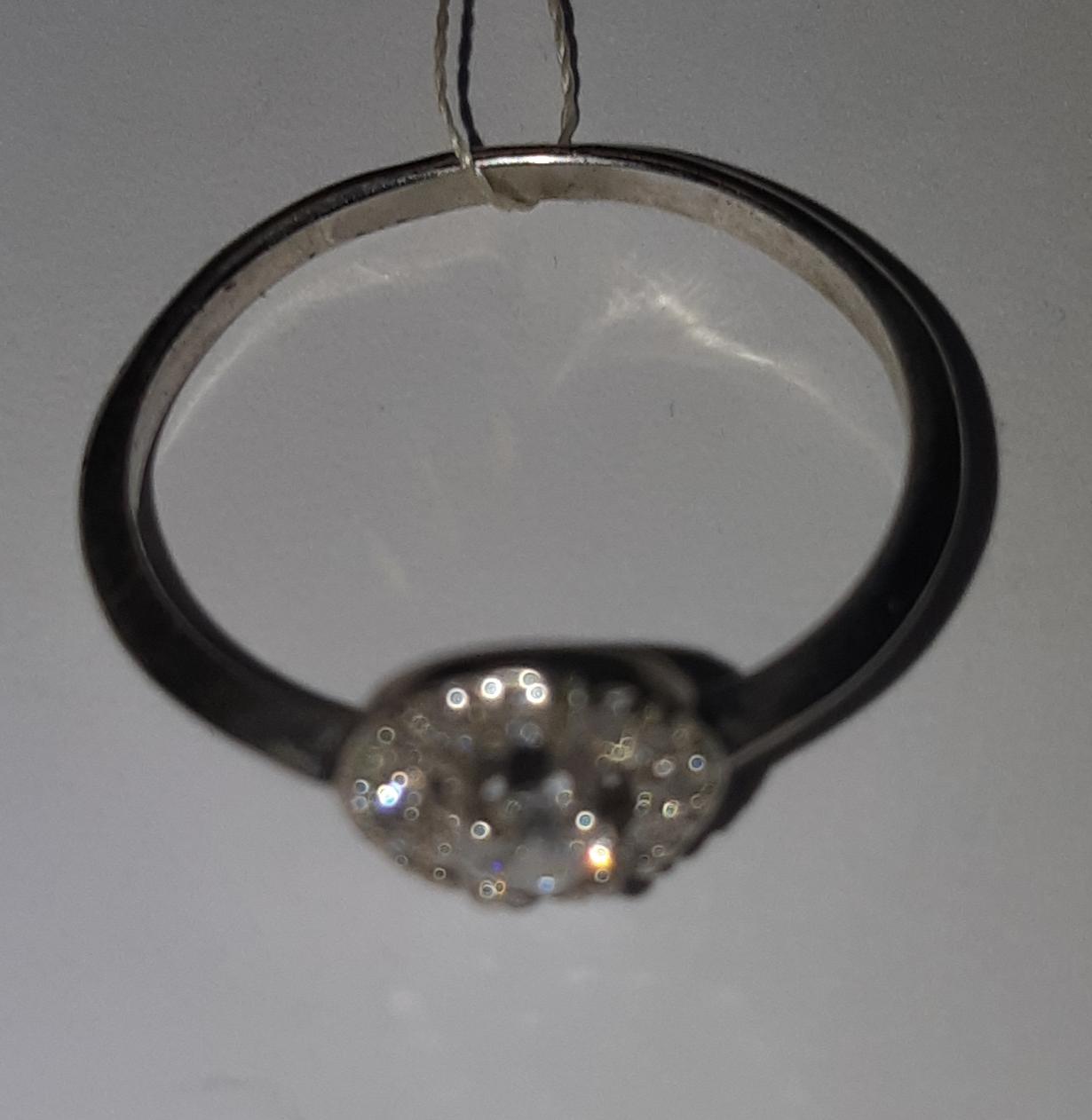 Серебряное кольцо с цирконием (30514018) 3