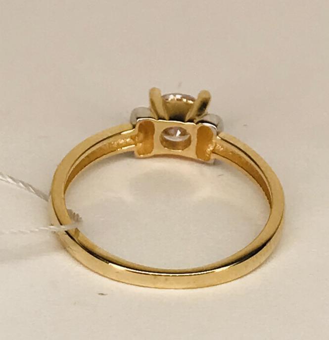 Кольцо из красного и белого золота с цирконием (31389420) 2