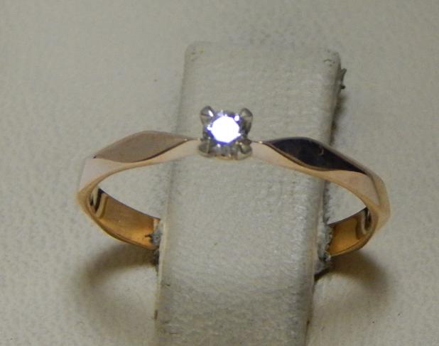 Кольцо из красного золота с бриллиантом (-ми) (30666540) 0