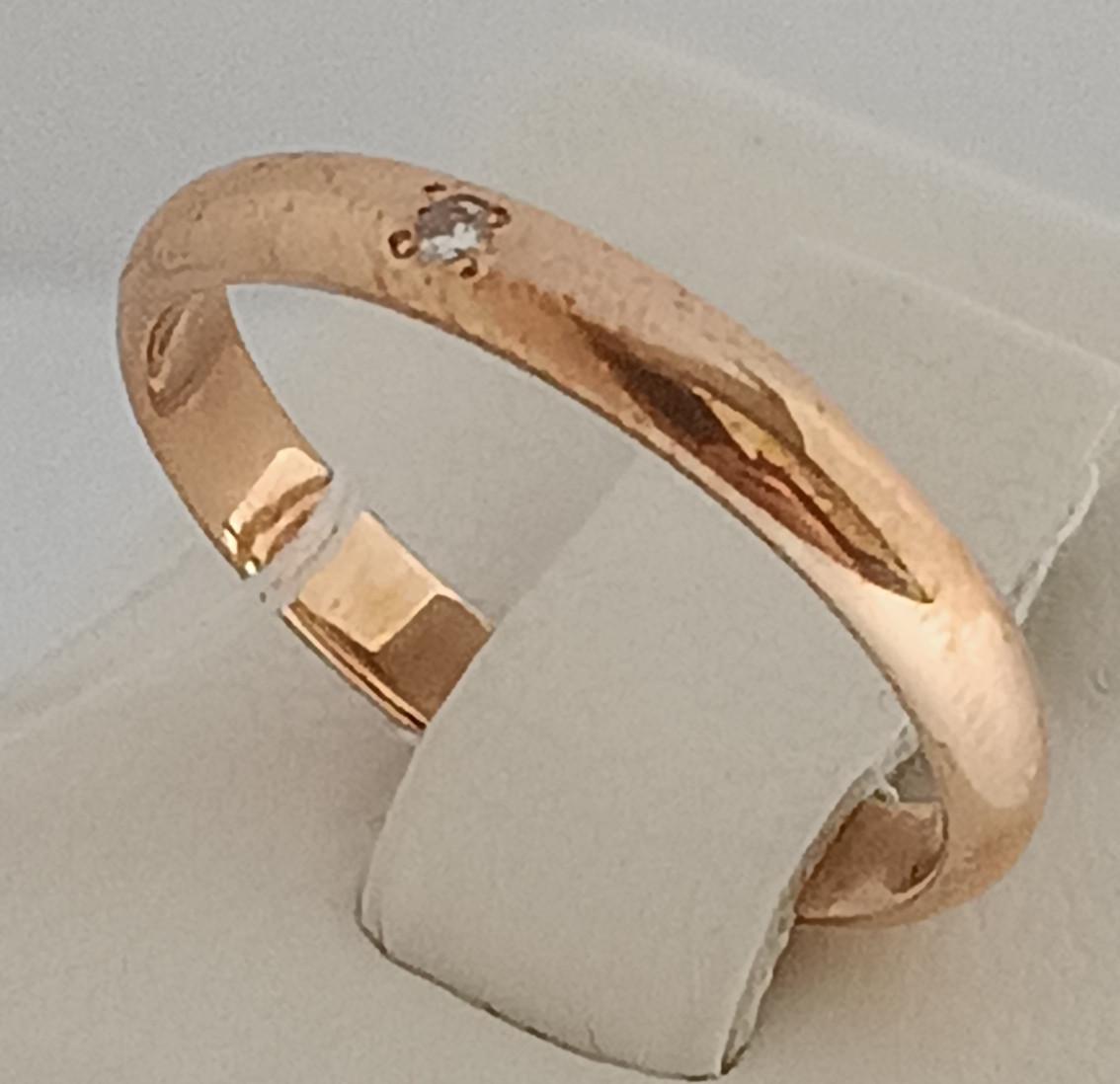 Обручальное кольцо из красного золота с бриллиантом (-ми) (33716823) 2