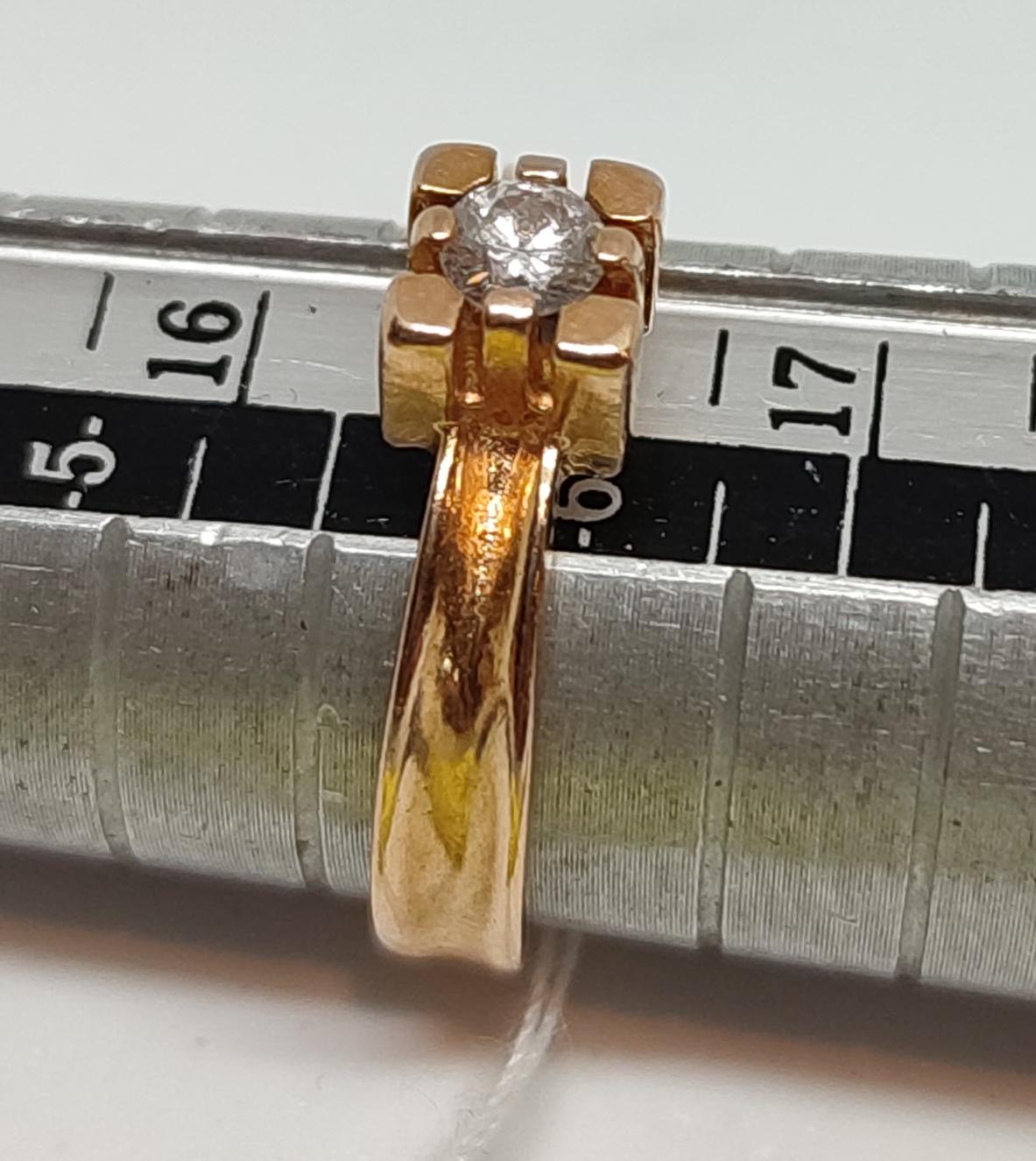 Кольцо из красного золота с бриллиантом (-ми) (27417621) 8