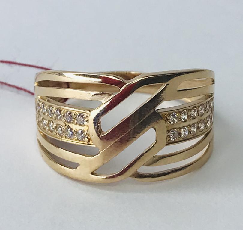 Кольцо из красного золота с цирконием (31858831) 2