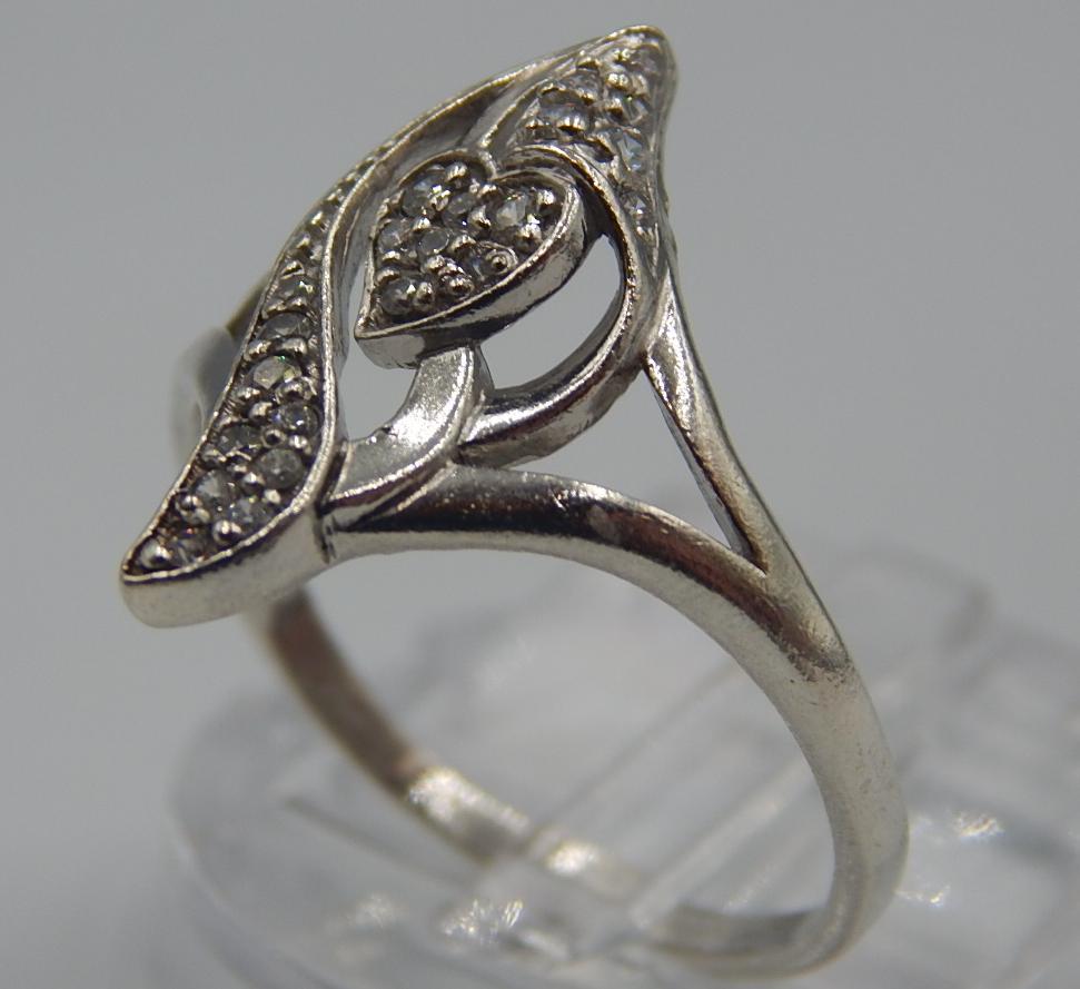 Серебряное кольцо с цирконием (33226202) 1