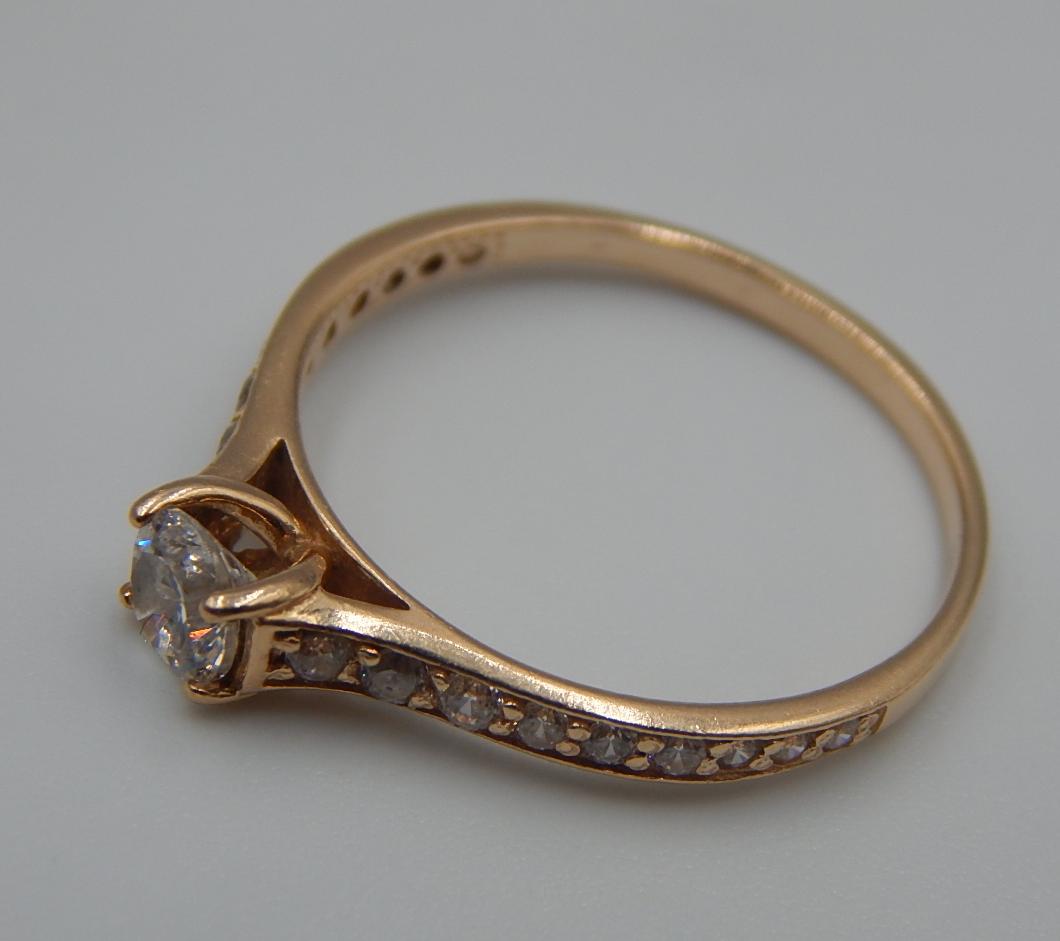 Кольцо из красного золота с цирконием (33275343)  1