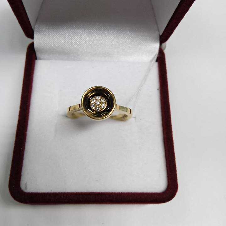 Кольцо из красного золота с бриллиантом (-ми) (27417488) 1