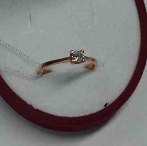 Кольцо из красного золота с бриллиантом (-ми) (27418275) 4