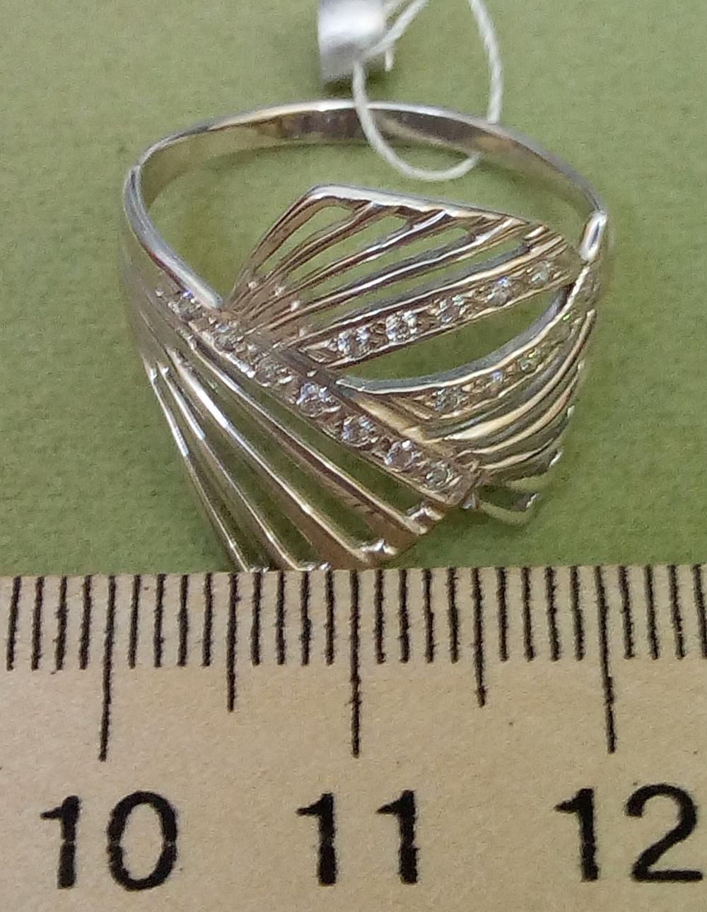 Серебряное кольцо с цирконием (28993120) 3