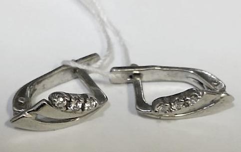 Серебряные серьги с цирконием (33066265) 4