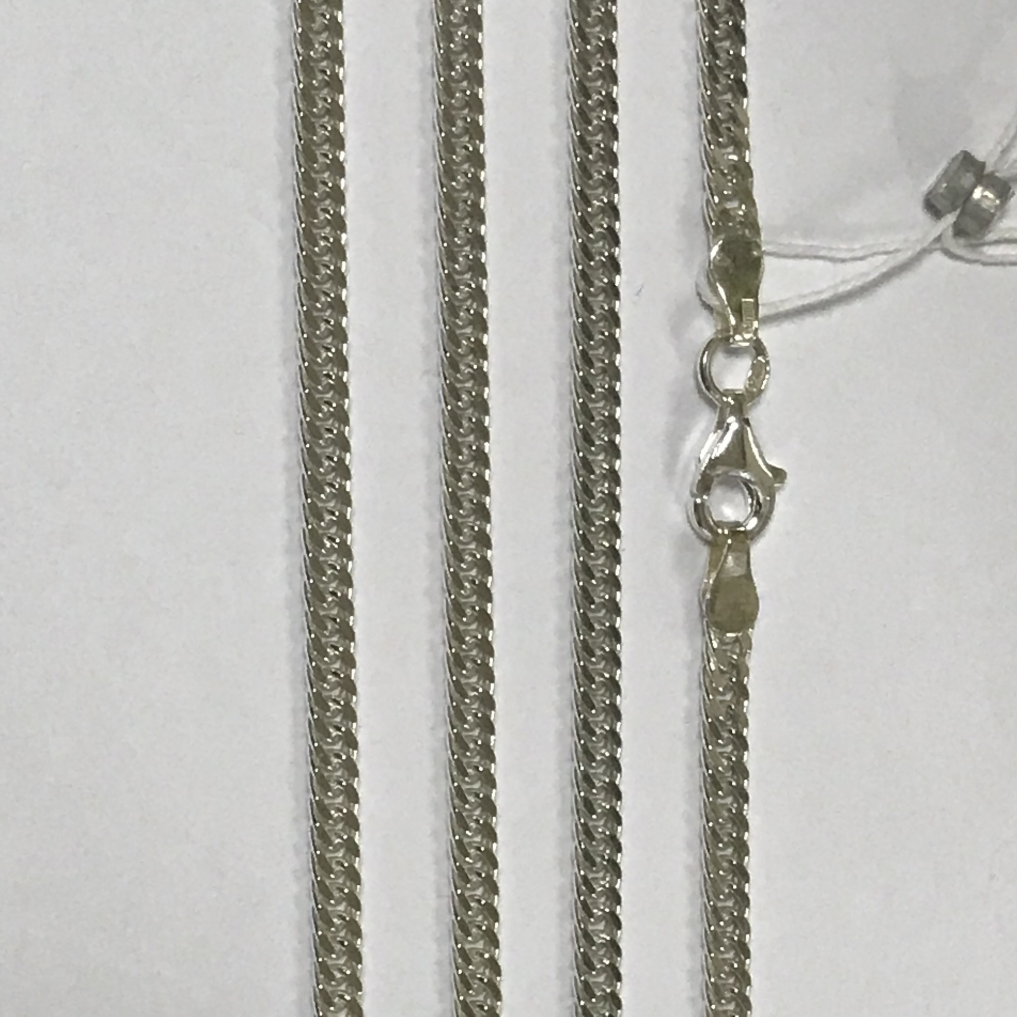 Серебряная цепь с плетением панцирное (29884476) 0