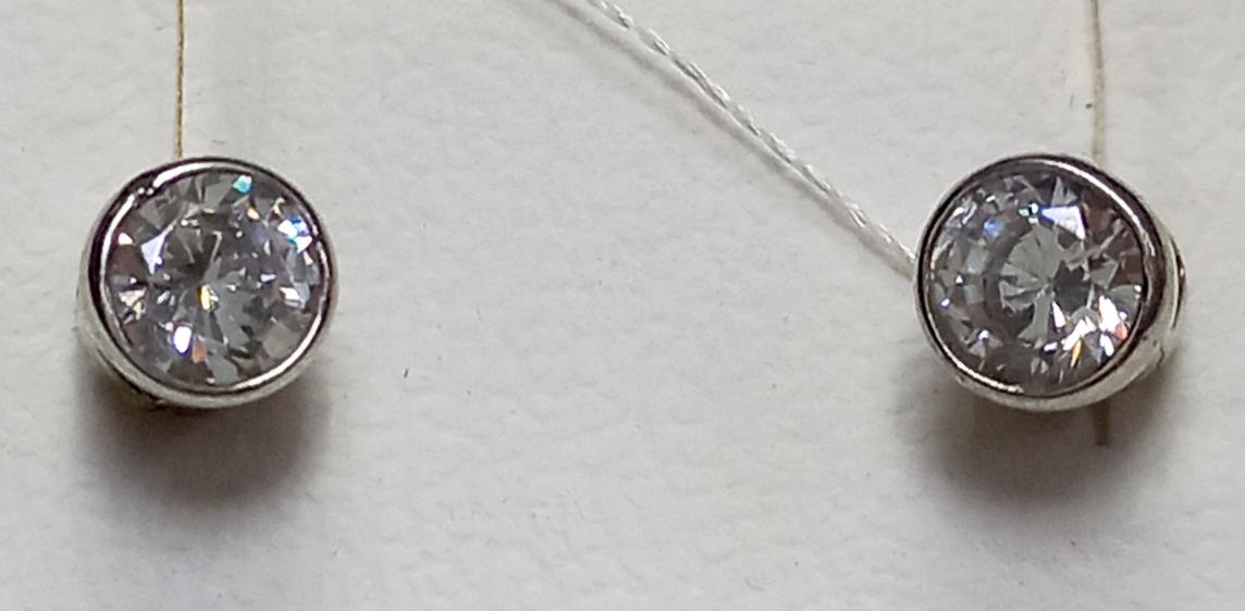 Серебряные серьги с цирконием (28166143) 0