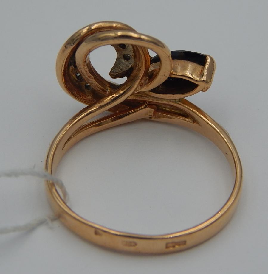 Кольцо из красного и белого золота с цирконием (29802672) 3
